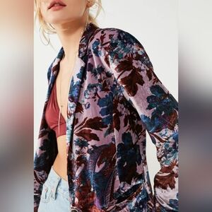 NWOT URBAN OUTFITTERS MORRIS Floral Velvet Blazer In Rich Jewel Tones. Sz M
